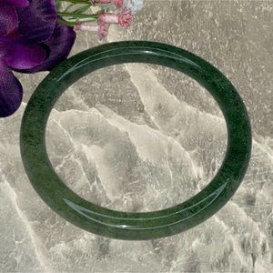 Green Strawberry Quartz Bangle Bracelet